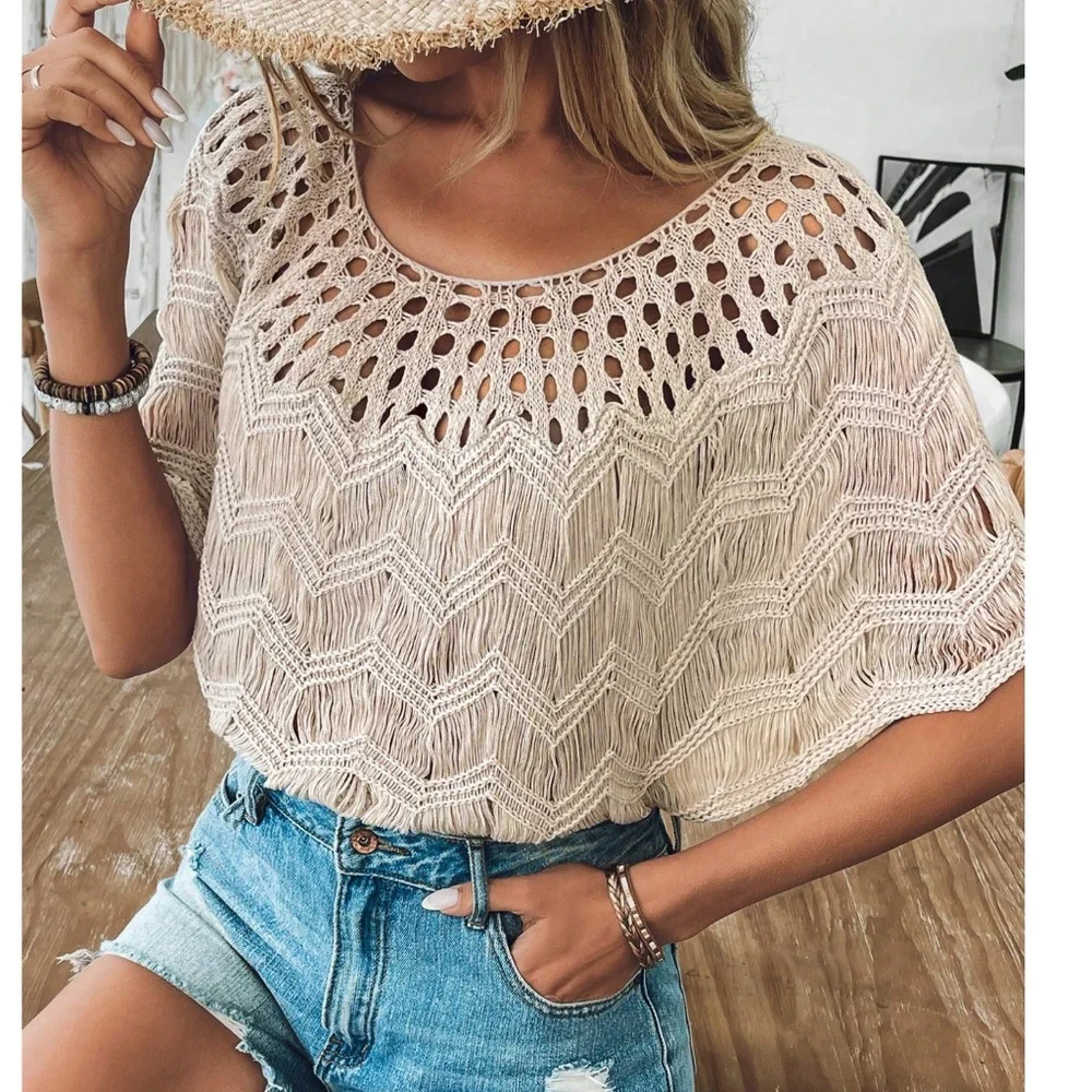 Classic Batwing Sleeve Textured Top - Picture 5 of 8